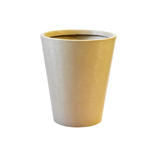maceta conica texturada beige