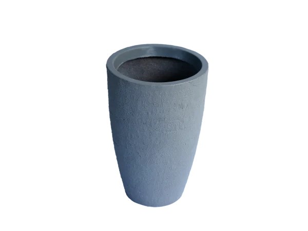 maceta rustica conica gris