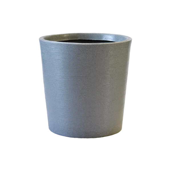 maceta conica merlot texturada gris