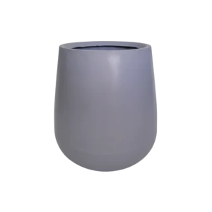 jarrón rotomoldeado gris liso visto de arriba