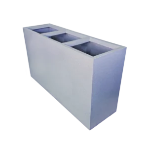 Maceta Cantero liso gris Maida, en perspectiva